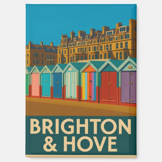 Aimant Brighton Beach Huts - Imprimer de bord de mer colo (Recto)