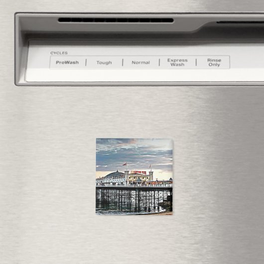 Aimant Brighton Pier et ciel nuageux Peinture numérique (In Situ (Lave-vaisselle))