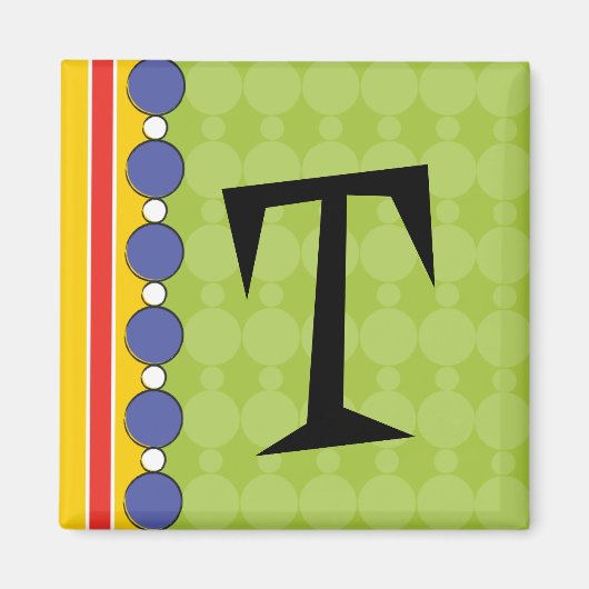 Aimant brillant Polka Dot Monogramme (Devant)