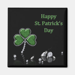 Aimant Brilliant Happy St. Patrick's Day Diamonds