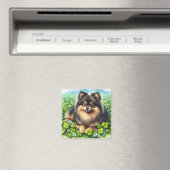 Aimant Brindle Pomeranian Shamrock (In Situ (Lave-vaisselle))