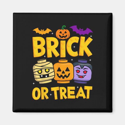 Aimant Brique Ou Traiter Halloween Master Builder Blocks (Devant)