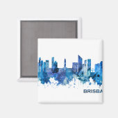 Aimant Brisbane Australie Skyline Blue (Recto/Verso)