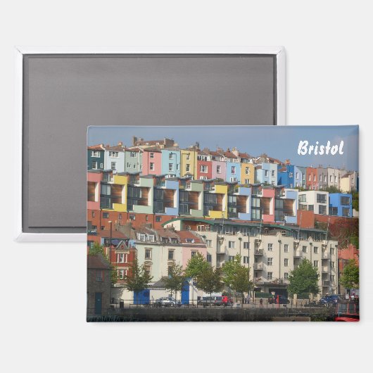Aimant Bristol Harbourside Maisons colorées (Recto/Verso)