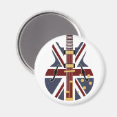 Aimant Brit Pop Mod Union Jack Guitare (Recto/Verso)