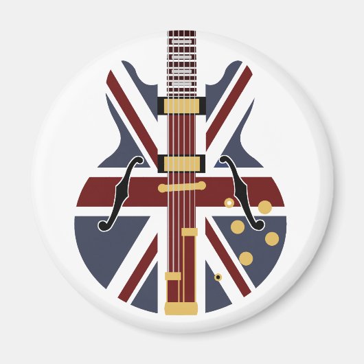 Aimant Brit Pop Mod Union Jack Guitare (Devant)