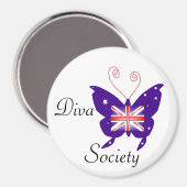 Aimant British Diva Butterfly Society (Recto/Verso)