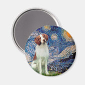 Aimant Brittany Spaniel 3 - Nuit étoilée (Recto/Verso)