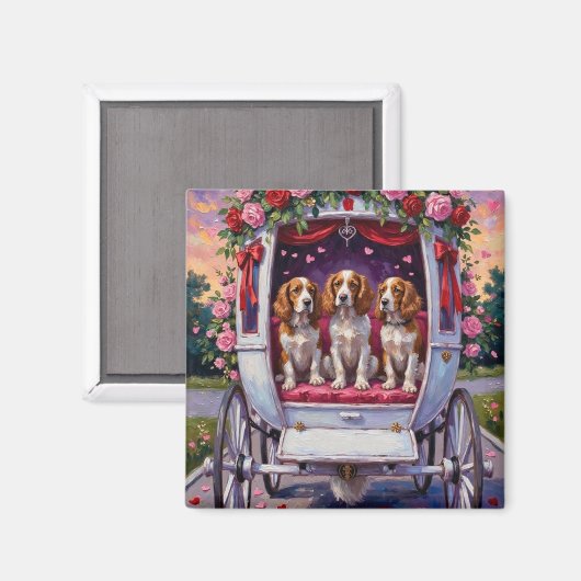 Aimant Brittany Spaniel Chien Saint-Valentin (Recto/Verso)