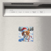 Aimant Brittany Spaniel Dog Pointing at Christmas Candy (In Situ (Lave-vaisselle))
