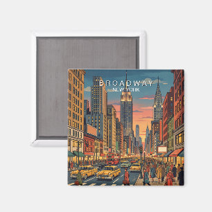 Aimant Broadway New York Voyage Art Vintage