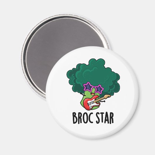 Aimant Broc Star Funny Brocolli Rock Star Pun (Recto/Verso)