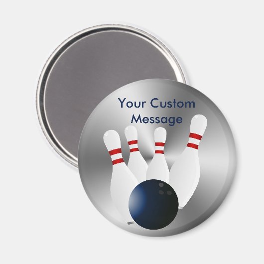 Aimant Broches de bowling 10 broches de bowling Boule per (Recto/Verso)