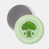 Aimant Brocoli vert heureux (Recto/Verso)