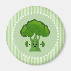 Aimant Brocoli vert heureux
