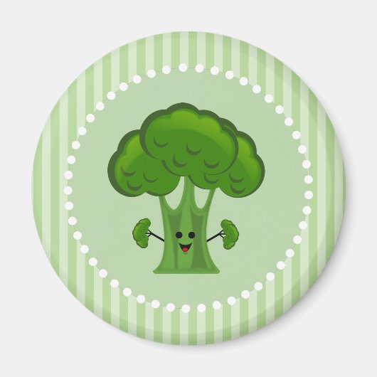 Aimant Brocoli vert heureux (Devant)