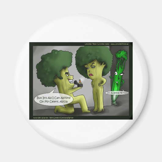 Aimant Brocolli Bride Funny Cards Tees Mugs & Gifts (Devant)