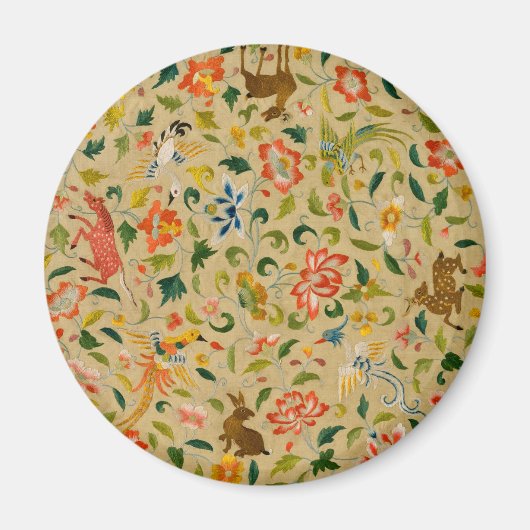Aimant Broderie animale vintage en crewel : Tapisserie an (Devant)