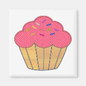 Aimant Broderie Faux Cupcake fraise Imprimer (Devant)