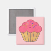 Aimant Broderie Faux Cupcake fraise Imprimer (Recto/Verso)