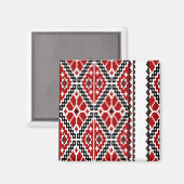 Aimant Broderie rouge ukrainienne (Recto/Verso)