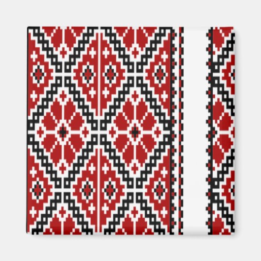 Aimant Broderie rouge ukrainienne (Devant)