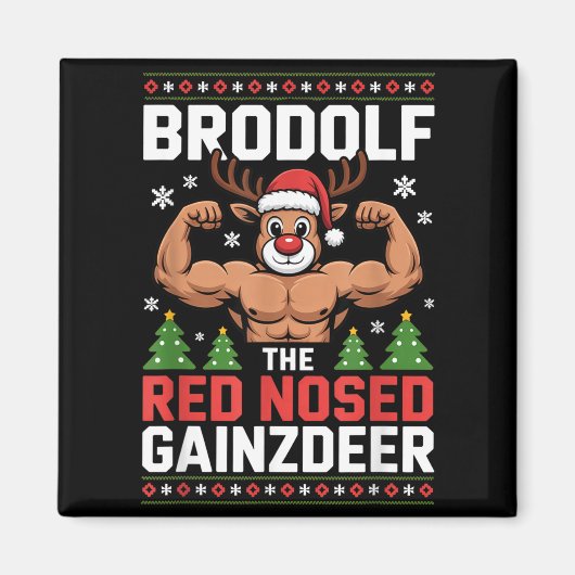 Aimant Brodolf The Red Nosed Gainzdeer Funny Christmas Gy (Devant)