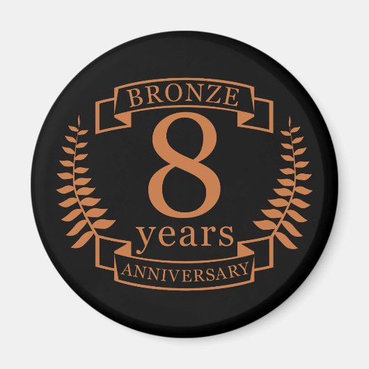 Aimant Bronze huitième anniversaire mariage 8 ans (Devant)