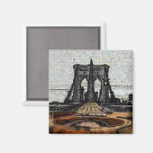 Aimant Brooklyn Bridge & Guitare (Recto/Verso)