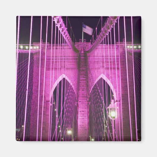 Aimant Brooklyn Bridge Lit Purple (Devant)