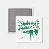 Aimant Brooklyn peint l'aimant vert (Recto/Verso)