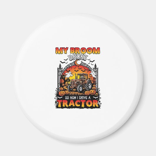 Aimant Broom Broke Tractor Halloween Witch Ghosts_1 (Devant)