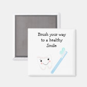 Aimant Brosse à dents et à dents avec Dental Saying (Recto/Verso)