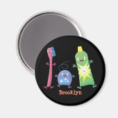 Aimant Brosse à dents mignonne dentifrice dentaire soie d (Recto/Verso)