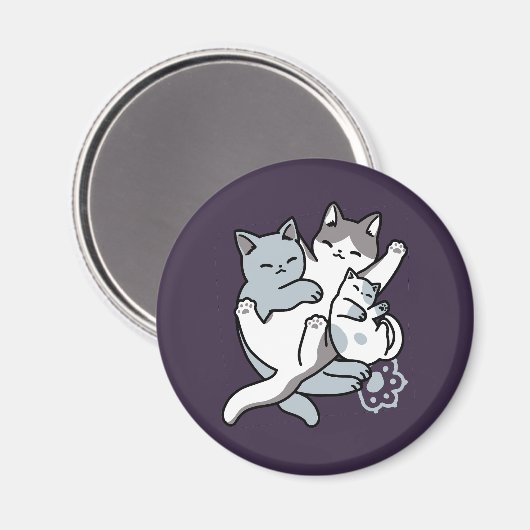 Aimant Brosse à lait - Chats à couchage mignon (Recto/Verso)