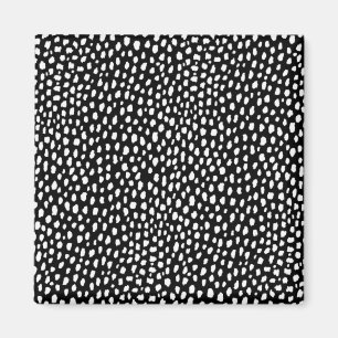 Aimant Brosses à pois à main (noir et blanc)