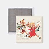 Aimant brother and sister on theiway to school (Recto/Verso)