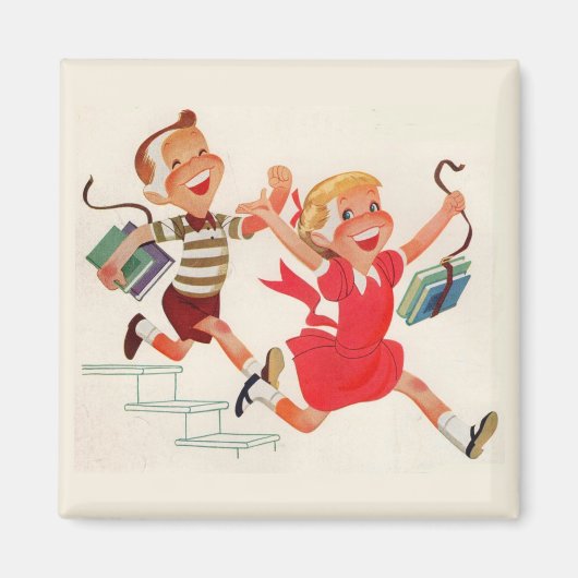 Aimant brother and sister on theiway to school (Devant)