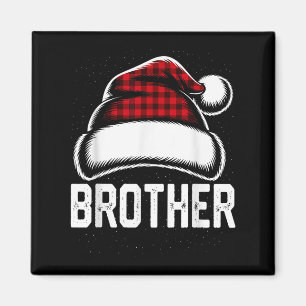 Aimant Brother Père Noël Red Plaid Famille de Noël Corres
