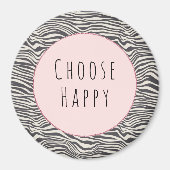 Aimant Brown Cocoa Zebra Imprimer devis heureux personnal (Devant)