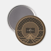 Aimant Brown de Pearl Damas-Round (Recto/Verso)