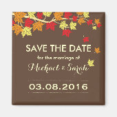 Aimant Brown Enregistrer la date Maple Leaf Mariage de au (Devant)
