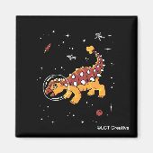 Aimant Brown Et Tan Ankylosaurus Dinos Dans L'Espace (Devant)