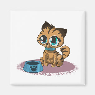 AIMANT BROWN EYE BLUE KITTEN ON A PURPLE MAT