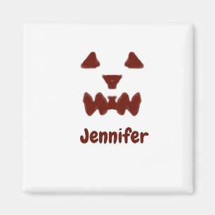 Aimant Brown Halloween effrayant visage chute ajouter nom