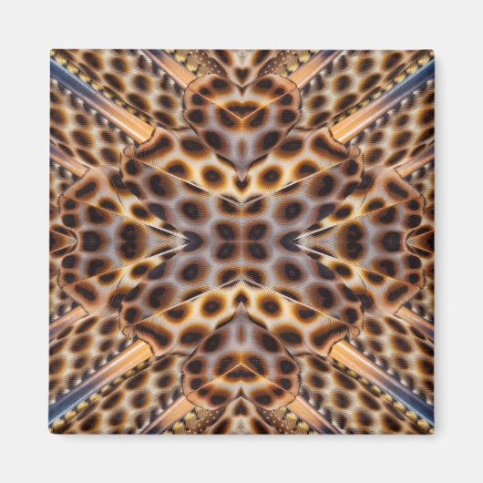 Aimant Brown pheasant feather kaleidoscope (Devant)