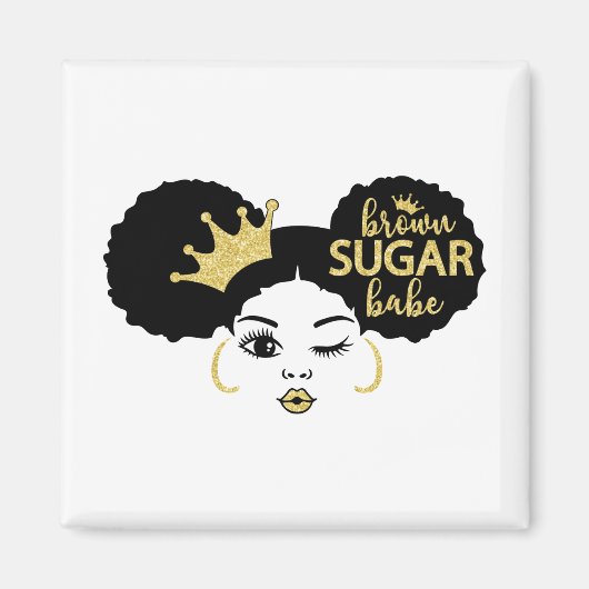 Aimant Brown Sugar Babe in Black and Gold (Devant)