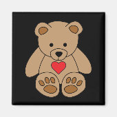 Aimant Brown Teddy Bear Coeur Saint Valentin Je t'aime (Devant)