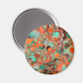 Aimant Brown, Turquoise, Art Libre De Marbre Orange (Recto/Verso)