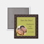 Aimant Brown vintage/Faire-part Mariage vert (Recto/Verso)